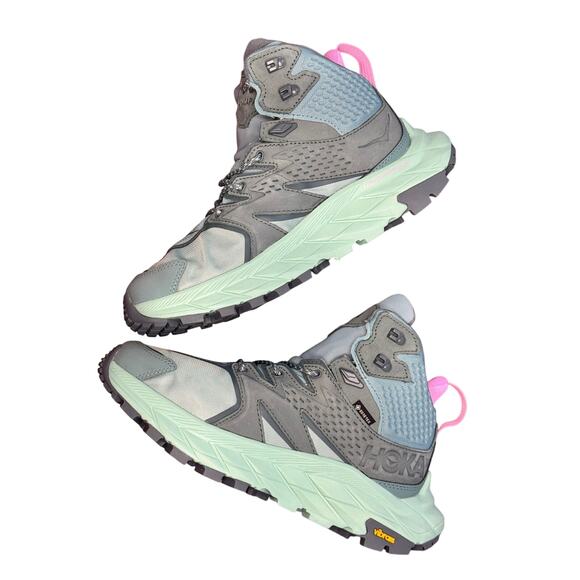 HOKA Anacapa Mid GTX Hiking Boots Shoes 8.5 B Trellis/Mist Green Vibram GoreTex - Picture 1 of 14